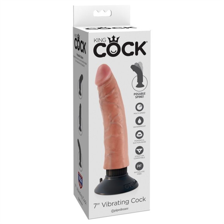 Image de KING COCK  7" VIBRATING FLESH