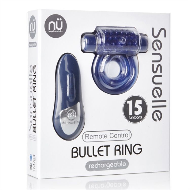 Image de SENSUELLE REMOTE CONTROL BULLET RING BLUE