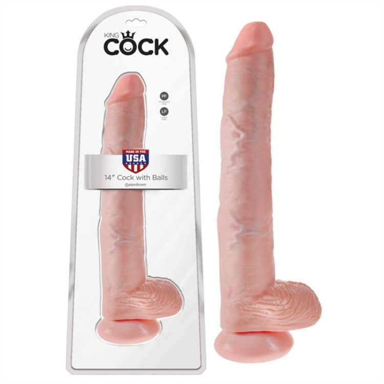 Image de King Cock 14" Cock with Balls - Flesh