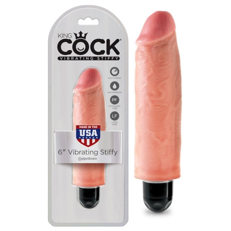 Image de King Cock 6" Vibrating Stiffy - Flesh