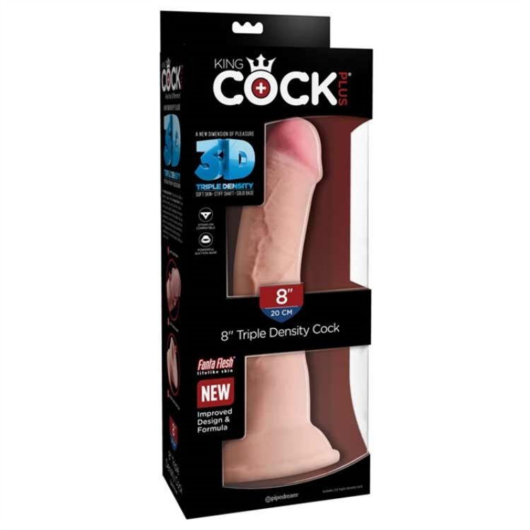 Image de King Cock Plus 8" Triple Density Cock - Flesh