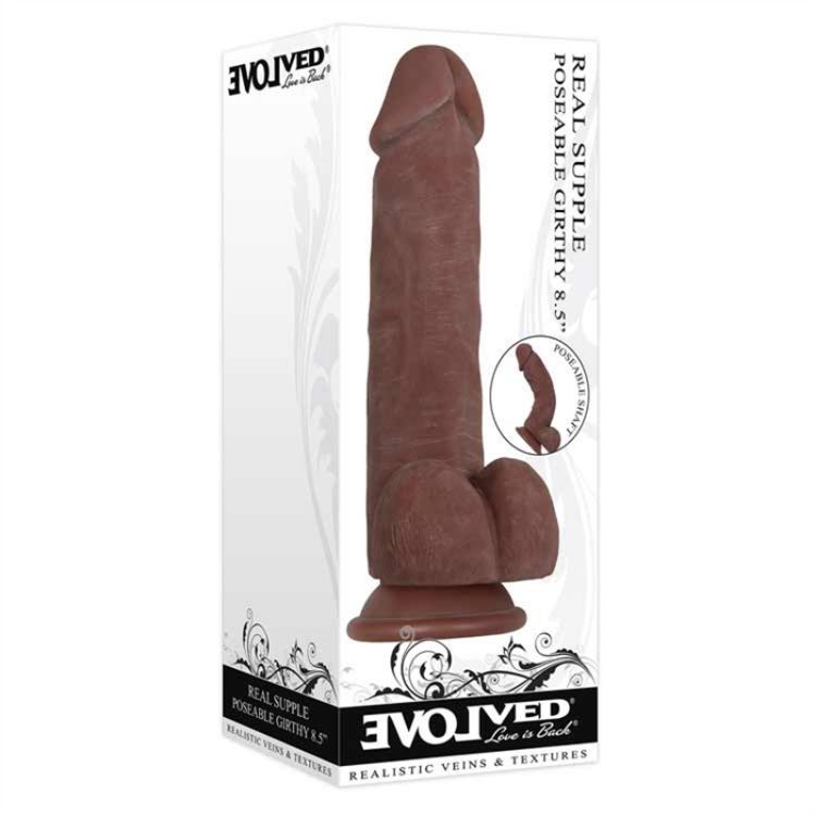 Image de REAL SUPPLE POSEABLE GIRTHY DARK 8.5"