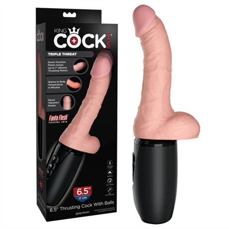 Image de King Cock Plus 6.5" Thrusting cock / balls Light