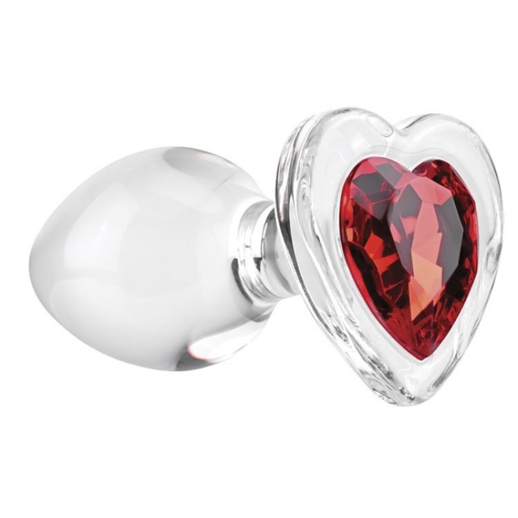 Image de Red Heart Gem Glass Plug - Medium