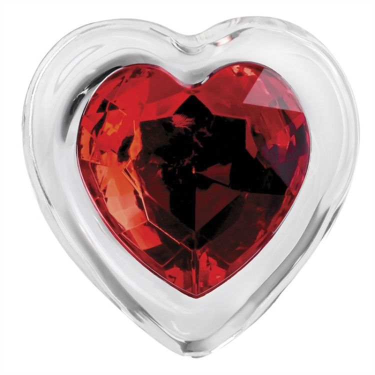 Image de Red Heart Gem Glass Plug - Small