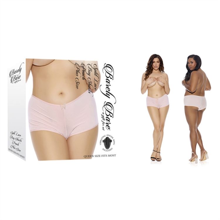 Image de Split Lace Boy Shorts - Peach - Plus Size