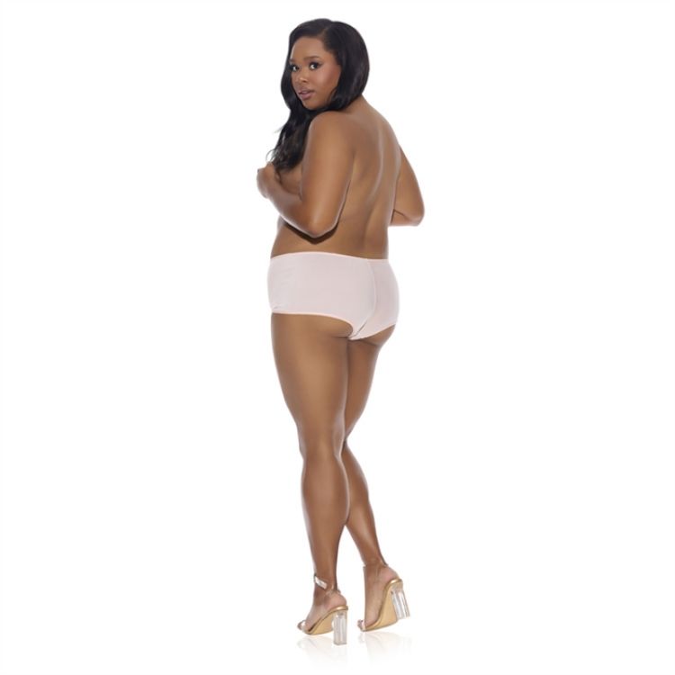 Image de Split Lace Boy Shorts - Peach - Plus Size