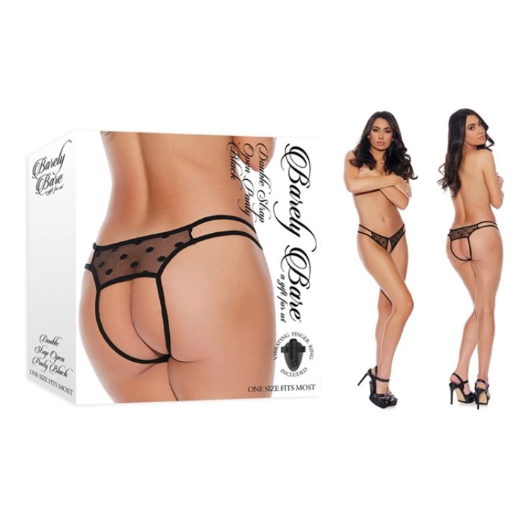 Image de Double Strap Open Panty - Black