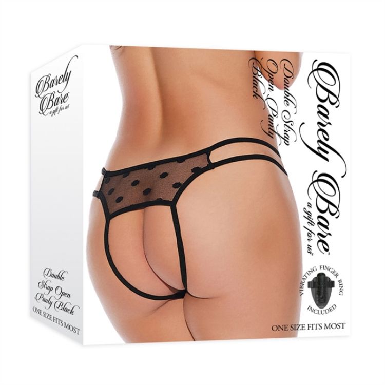 Image de Double Strap Open Panty - Black