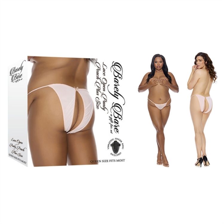 Image de Lace Open Panty - Peach - Plus Size