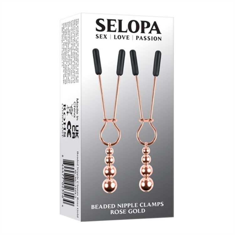 Image de Beaded Nipple Clamps - Rose Gold