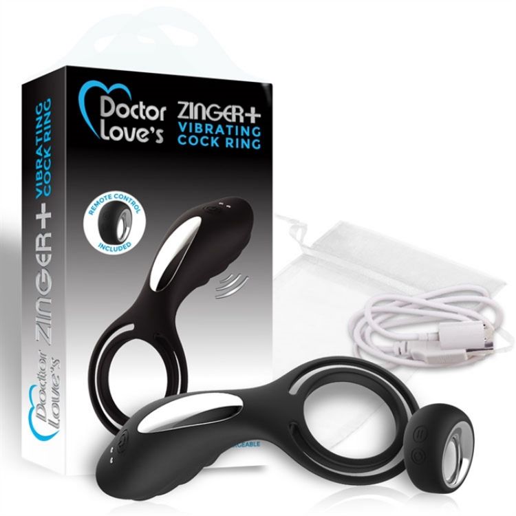 Image de DL - Zinger+ Cock Ring - Remote Rechargeable Black